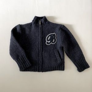 Bonpoint 🍒 Wool-Blend Zip-Up Cardigan Sweater